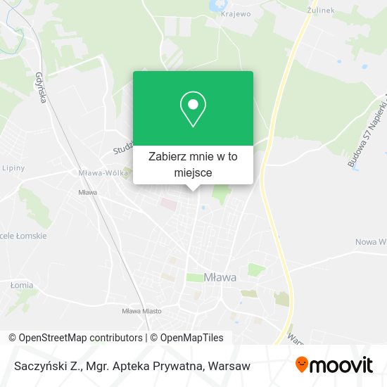 Mapa Saczyński Z., Mgr. Apteka Prywatna