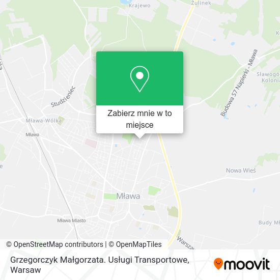 Mapa Grzegorczyk Małgorzata. Usługi Transportowe