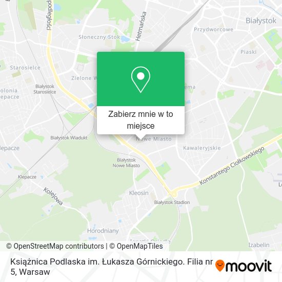 Mapa Książnica Podlaska im. Łukasza Górnickiego. Filia nr 5