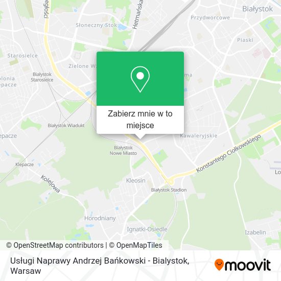 Mapa Usługi Naprawy Andrzej Bańkowski - Bialystok