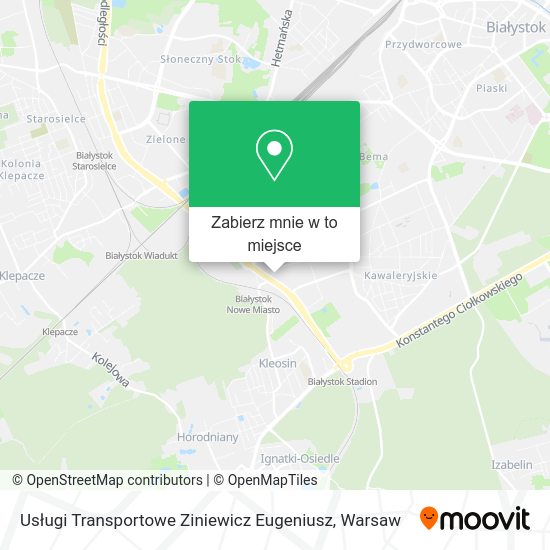 Mapa Usługi Transportowe Ziniewicz Eugeniusz