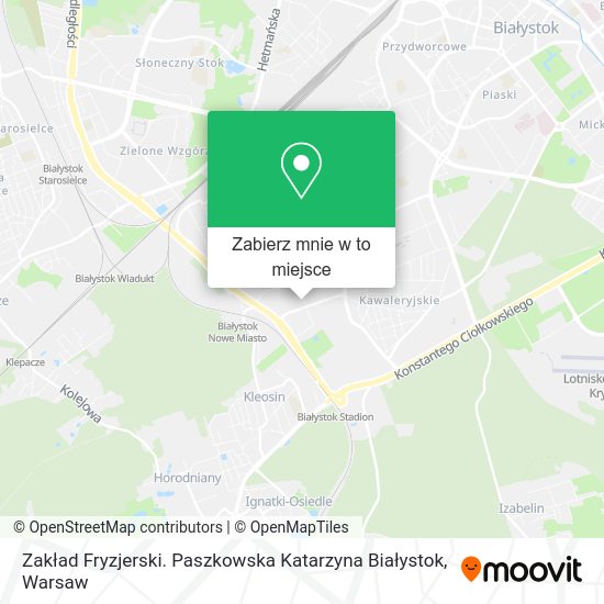 Mapa Zakład Fryzjerski. Paszkowska Katarzyna Białystok