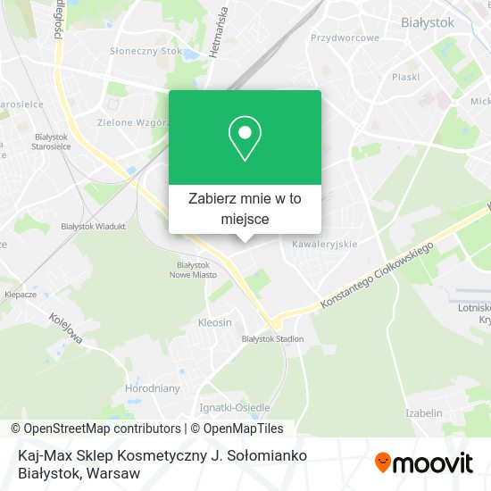 Mapa Kaj-Max Sklep Kosmetyczny J. Sołomianko Białystok