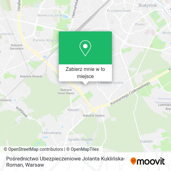 Mapa Pośrednictwo Ubezpieczeniowe Jolanta Kuklińska-Roman