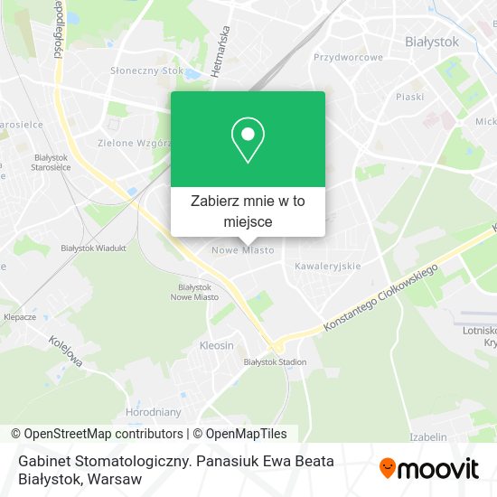 Mapa Gabinet Stomatologiczny. Panasiuk Ewa Beata Białystok