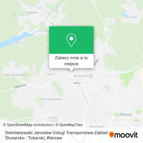 Mapa Siemianowski Jarosław Usługi Transportowe.Zakład Ślusarsko - Tokarski