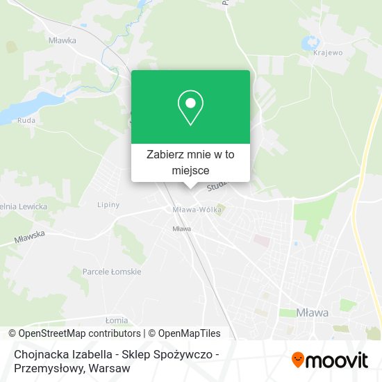 Mapa Chojnacka Izabella - Sklep Spożywczo - Przemysłowy