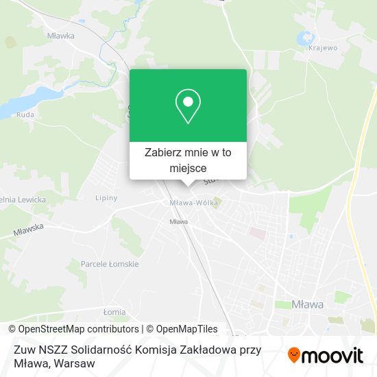 Mapa Zuw NSZZ Solidarność Komisja Zakładowa przy Mława