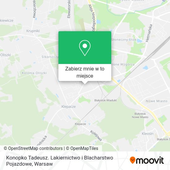 Mapa Konopko Tadeusz. Lakiernictwo i Blacharstwo Pojazdowe