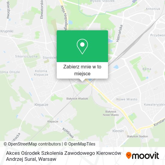 Mapa Akces Ośrodek Szkolenia Zawodowego Kierowców Andrzej Sural