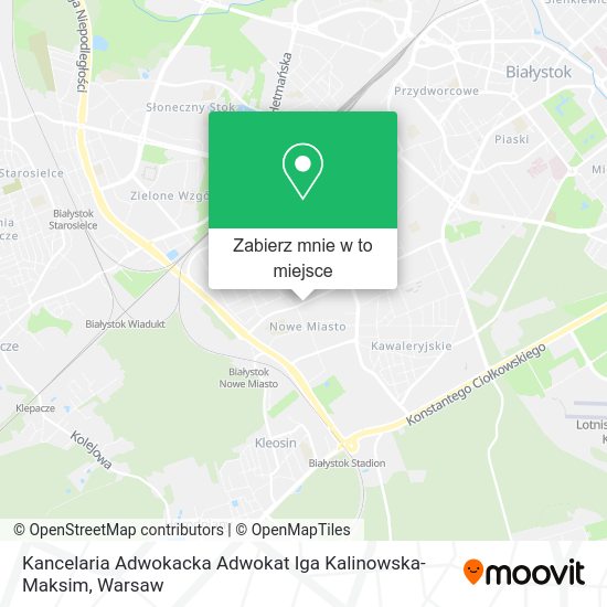 Mapa Kancelaria Adwokacka Adwokat Iga Kalinowska-Maksim