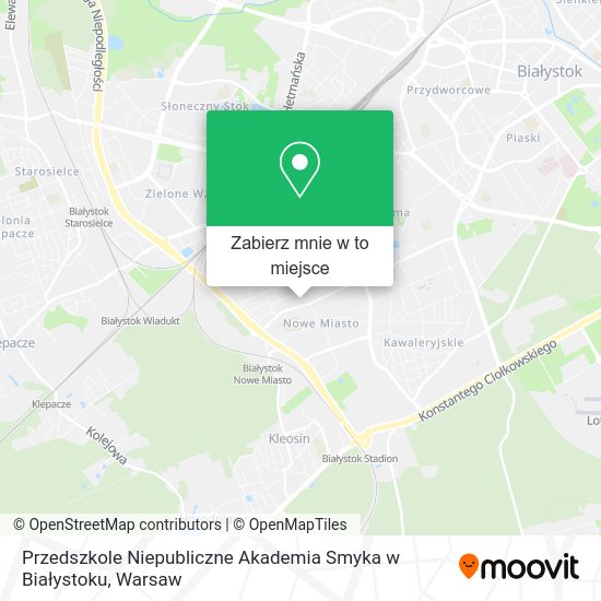 Mapa Przedszkole Niepubliczne Akademia Smyka w Białystoku