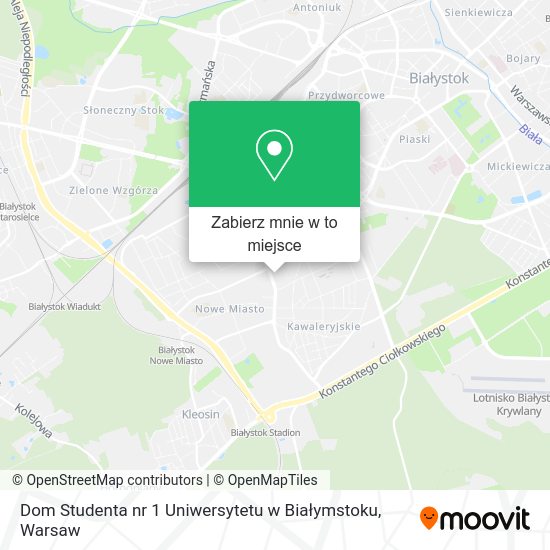 Mapa Dom Studenta nr 1 Uniwersytetu w Białymstoku