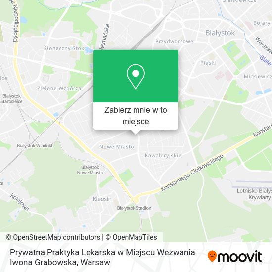 Mapa Prywatna Praktyka Lekarska w Miejscu Wezwania Iwona Grabowska