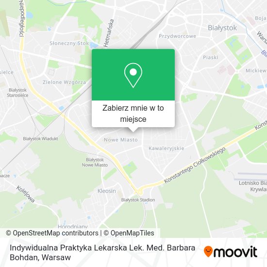 Mapa Indywidualna Praktyka Lekarska Lek. Med. Barbara Bohdan