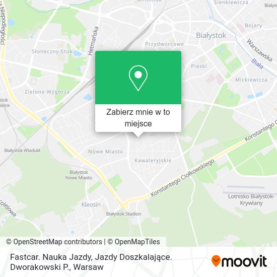 Mapa Fastcar. Nauka Jazdy, Jazdy Doszkalające. Dworakowski P.