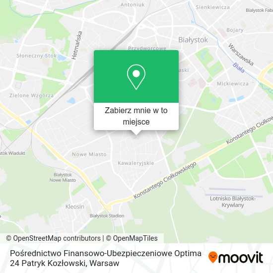 Mapa Pośrednictwo Finansowo-Ubezpieczeniowe Optima 24 Patryk Kozłowski