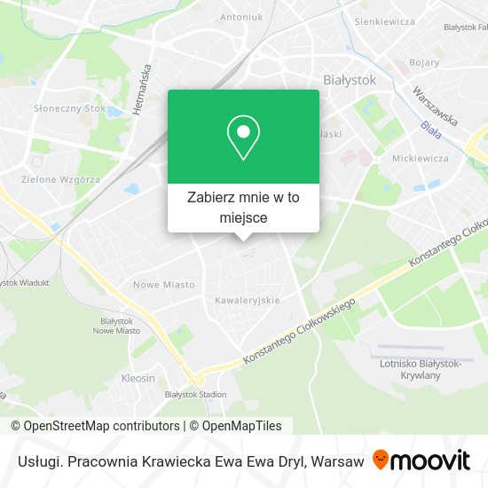 Mapa Usługi. Pracownia Krawiecka Ewa Ewa Dryl