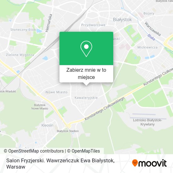 Mapa Salon Fryzjerski. Wawrzeńczuk Ewa Białystok