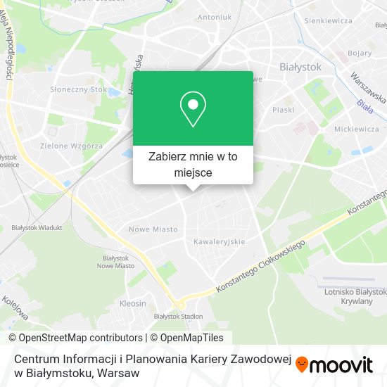 Mapa Centrum Informacji i Planowania Kariery Zawodowej w Białymstoku