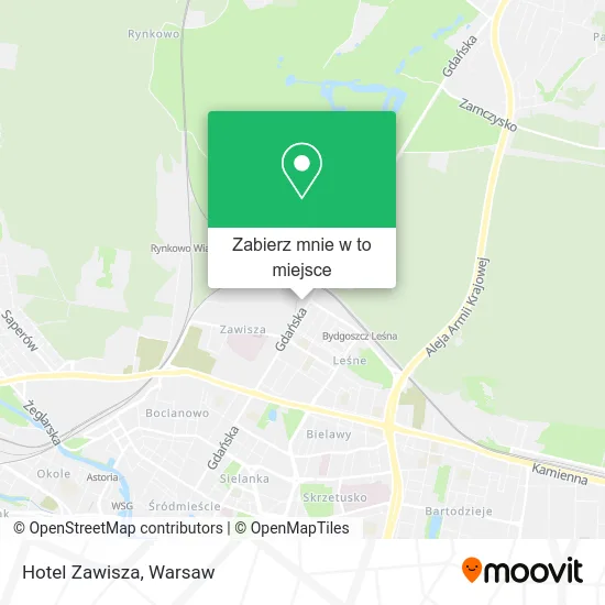 Mapa Hotel Zawisza