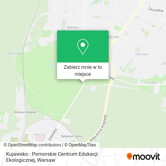 Mapa Kujawsko - Pomorskie Centrum Edukacji Ekologicznej