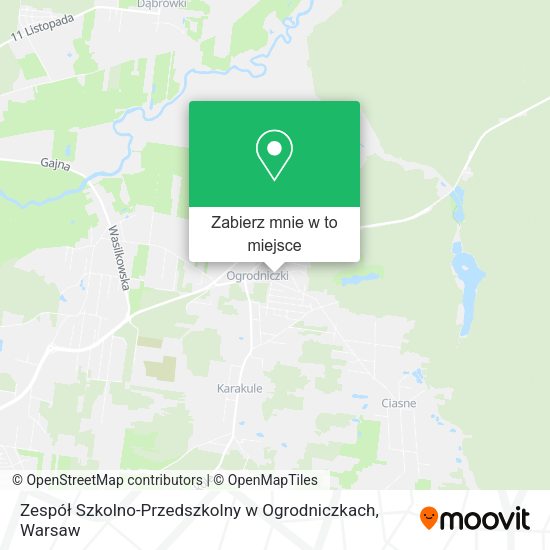 Mapa Zespół Szkolno-Przedszkolny w Ogrodniczkach