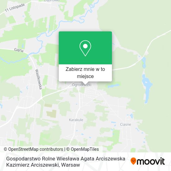 Mapa Gospodarstwo Rolne Wiesława Agata Arciszewska Kazimierz Arciszewski