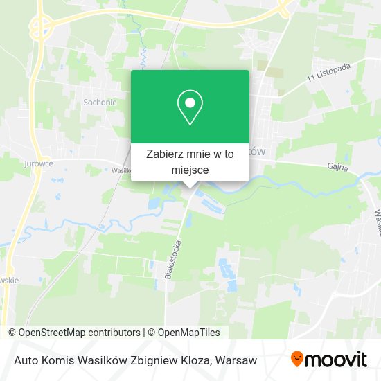 Mapa Auto Komis Wasilków Zbigniew Kloza