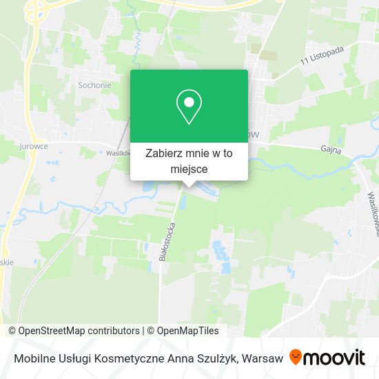 Mapa Mobilne Usługi Kosmetyczne Anna Szulżyk