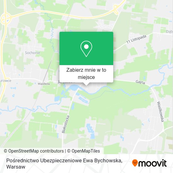 Mapa Pośrednictwo Ubezpieczeniowe Ewa Bychowska