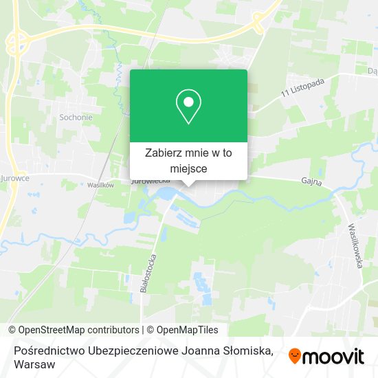 Mapa Pośrednictwo Ubezpieczeniowe Joanna Słomiska