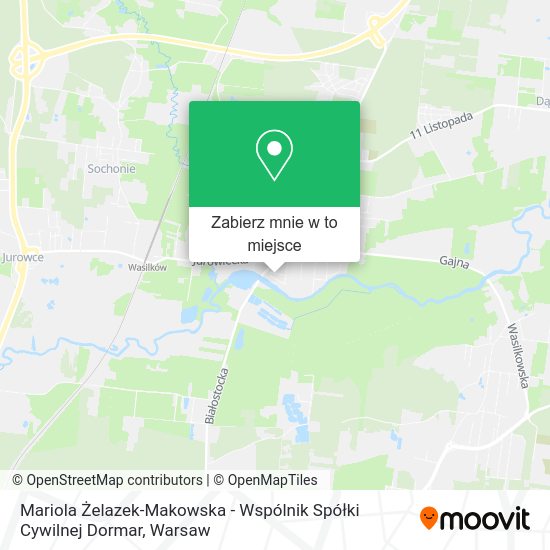 Mapa Mariola Żelazek-Makowska - Wspólnik Spółki Cywilnej Dormar