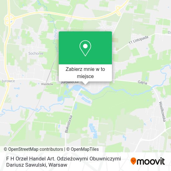 Mapa F H Orzeł Handel Art. Odzieżowymi Obuwniczymi Dariusz Sawulski