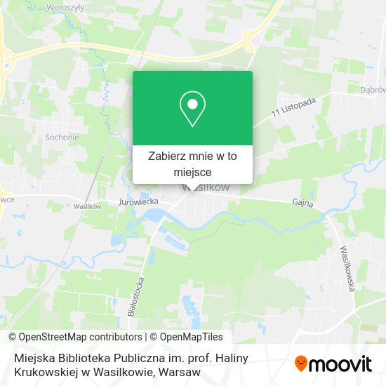 Mapa Miejska Biblioteka Publiczna im. prof. Haliny Krukowskiej w Wasilkowie