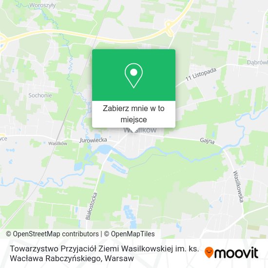 Mapa Towarzystwo Przyjaciół Ziemi Wasilkowskiej im. ks. Wacława Rabczyńskiego