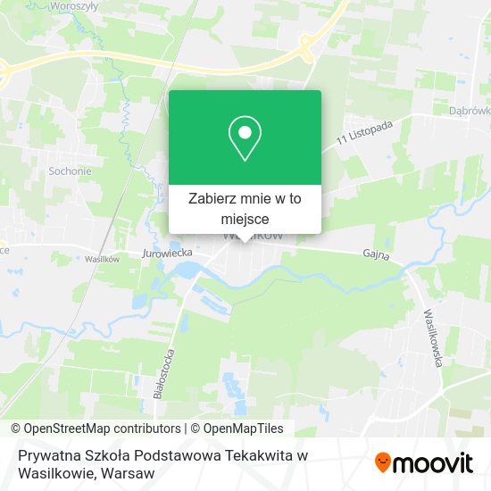 Mapa Prywatna Szkoła Podstawowa Tekakwita w Wasilkowie