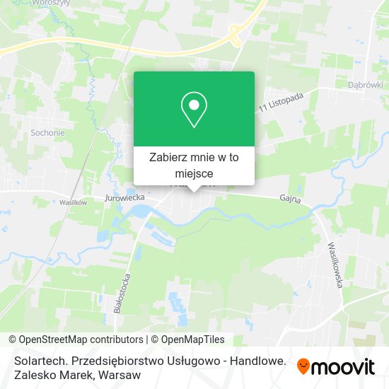 Mapa Solartech. Przedsiębiorstwo Usługowo - Handlowe. Zalesko Marek