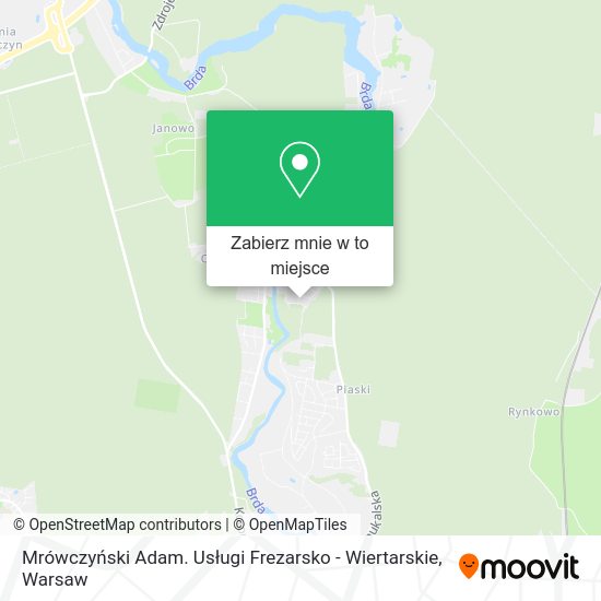 Mapa Mrówczyński Adam. Usługi Frezarsko - Wiertarskie