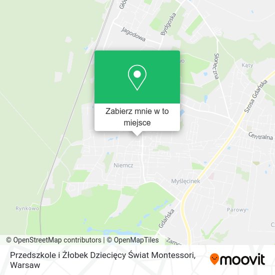 Mapa Przedszkole i Żłobek Dziecięcy Świat Montessori