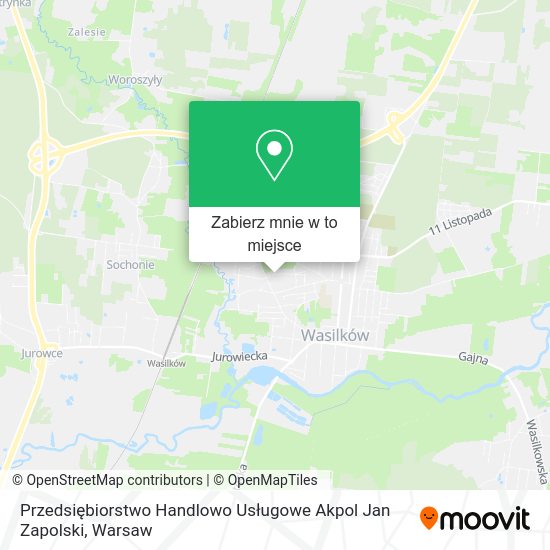 Mapa Przedsiębiorstwo Handlowo Usługowe Akpol Jan Zapolski