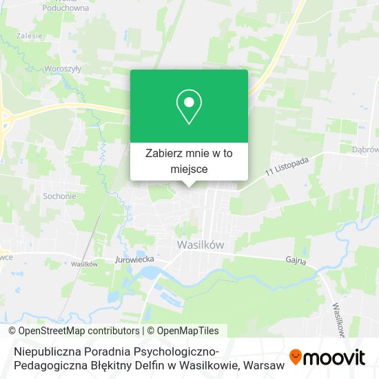 Mapa Niepubliczna Poradnia Psychologiczno-Pedagogiczna Błękitny Delfin w Wasilkowie