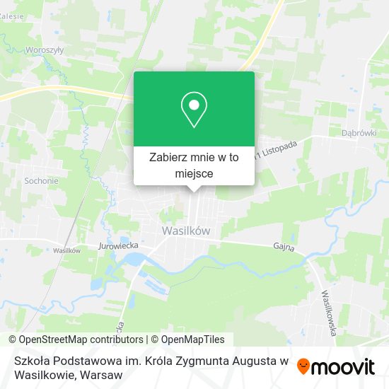 Mapa Szkoła Podstawowa im. Króla Zygmunta Augusta w Wasilkowie