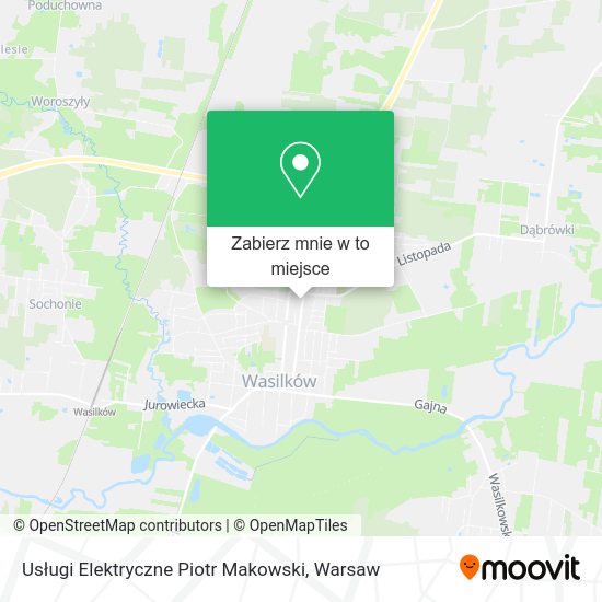 Mapa Usługi Elektryczne Piotr Makowski