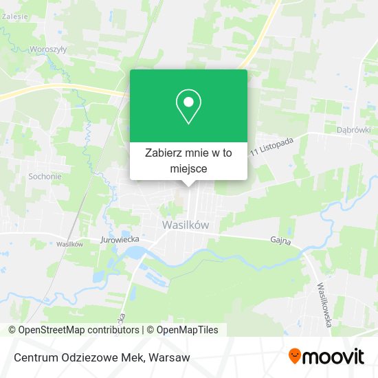 Mapa Centrum Odziezowe Mek