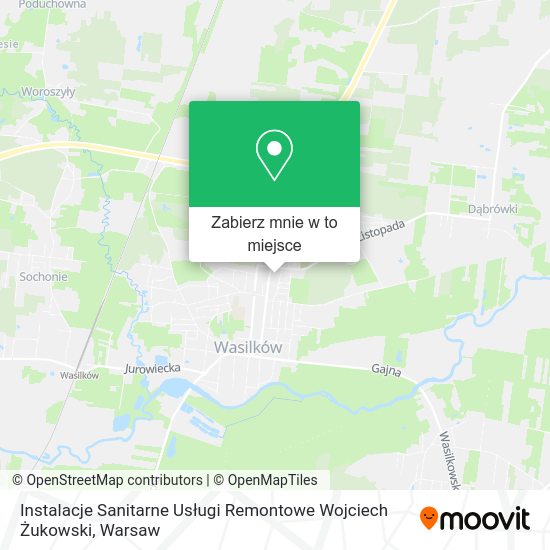 Mapa Instalacje Sanitarne Usługi Remontowe Wojciech Żukowski