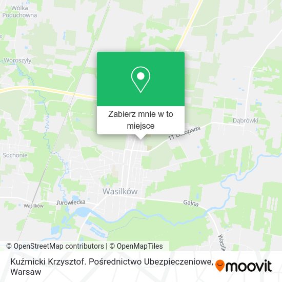 Mapa Kuźmicki Krzysztof. Pośrednictwo Ubezpieczeniowe