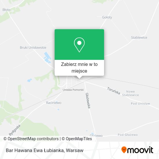 Mapa Bar Hawana Ewa Łubianka