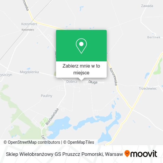 Mapa Sklep Wielobranżowy GS Pruszcz Pomorski