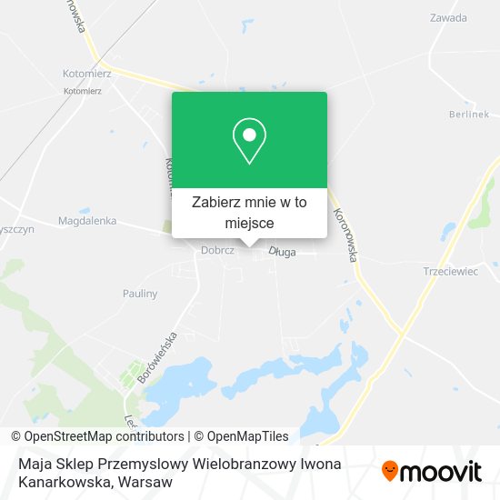 Mapa Maja Sklep Przemyslowy Wielobranzowy Iwona Kanarkowska